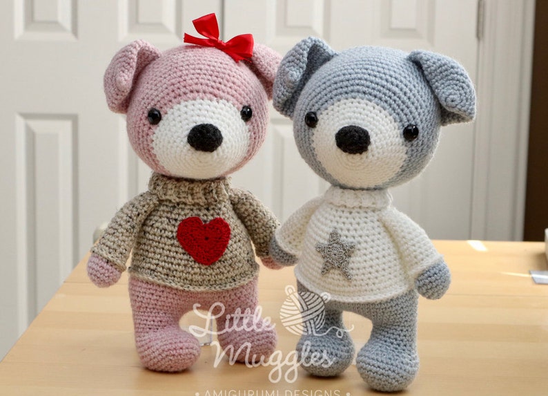 Amigurumi Crochet Pattern Lila and Finn Puppy Dogs image 1