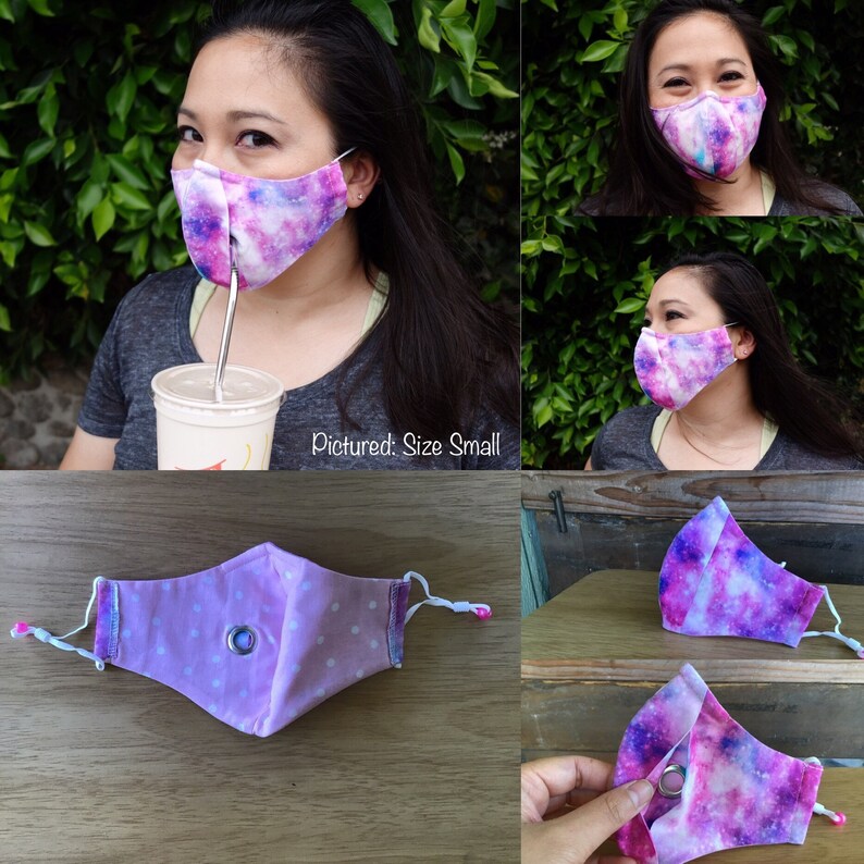 The Socialite Straw Hole Face Mask covered open grommet for image 5