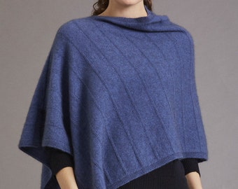 Possum Merino Strumpfband Detail Poncho