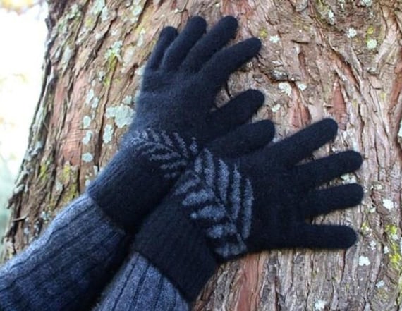 New Zealand Made Possum Merino Fern Gloves