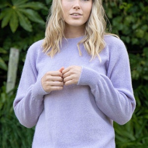 Pure Alpaca Plain Crew Neck Jumper