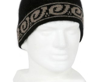 Merino Wool and Possum Fur Single Koru Design Beanie Hat