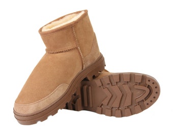 Ankle Length Outdoor Sheepskin Boots