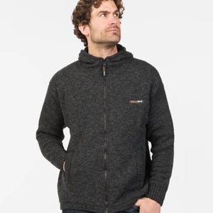 Possum Merino Terrain - 36.6 Doppelschicht Kapuzenpullover mit durchgehendem Reißverschluss