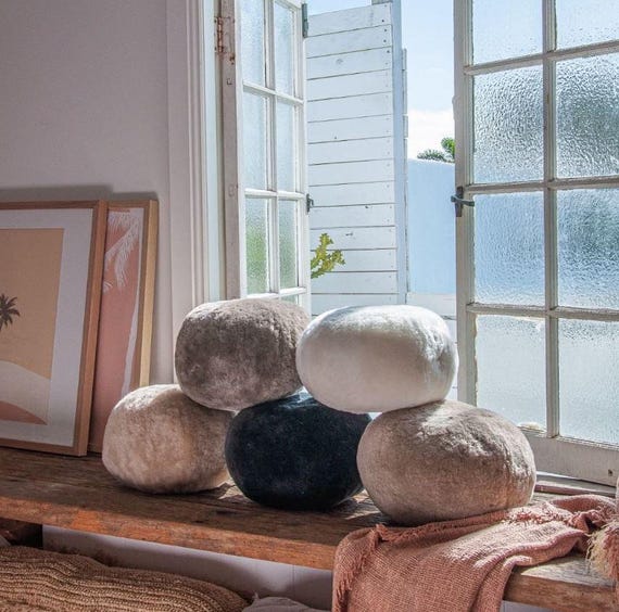 高級シープスキンオットマン - Etsy 日本