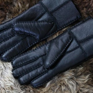 Nappa Schaffell Lederhandschuhe: Winter Shearling Wolle gefüttert