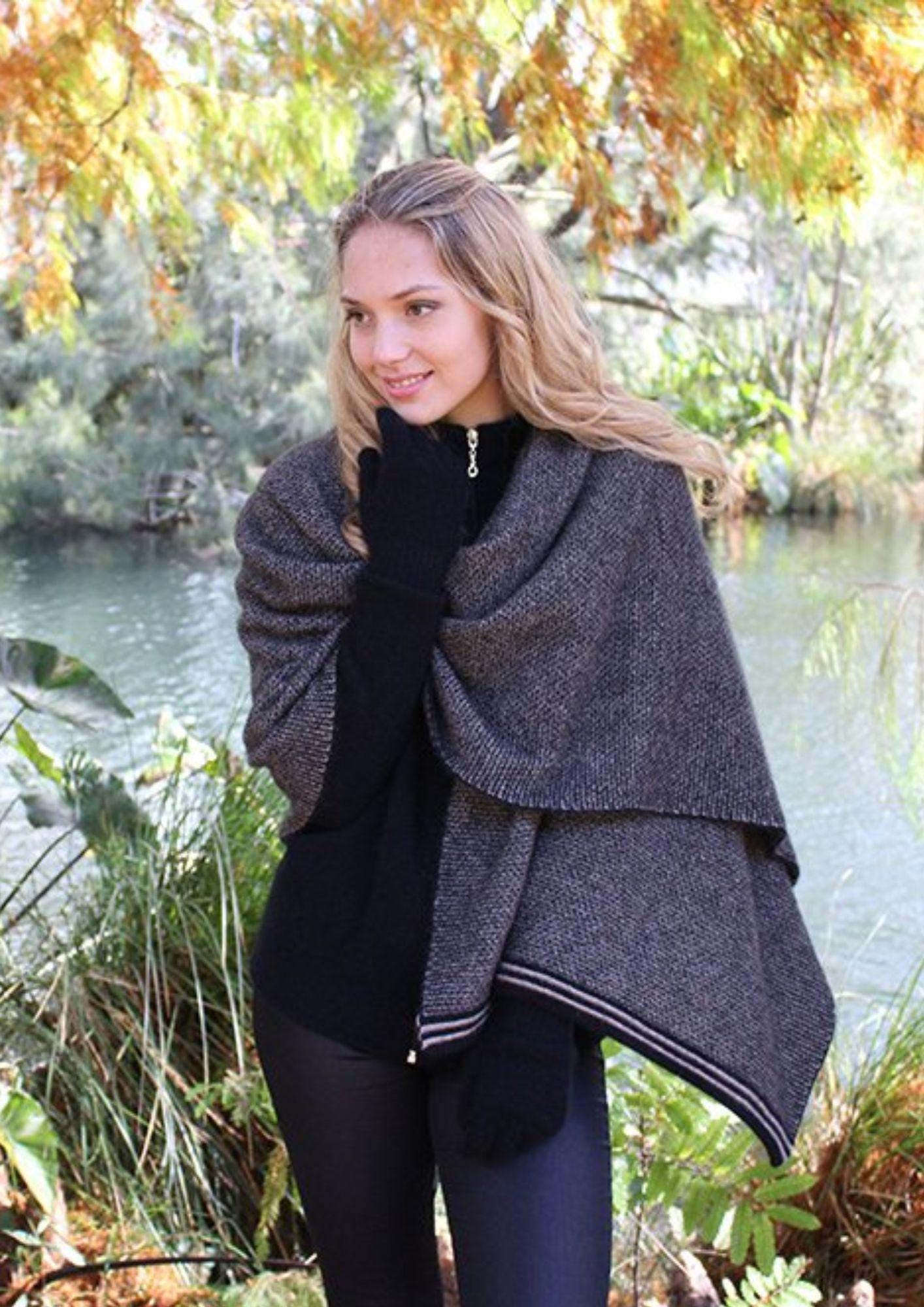 ポンチョ　パープル　メリノウール　ポッサム ポンチョ パープル メリノウール ポッサム 【公式通販】