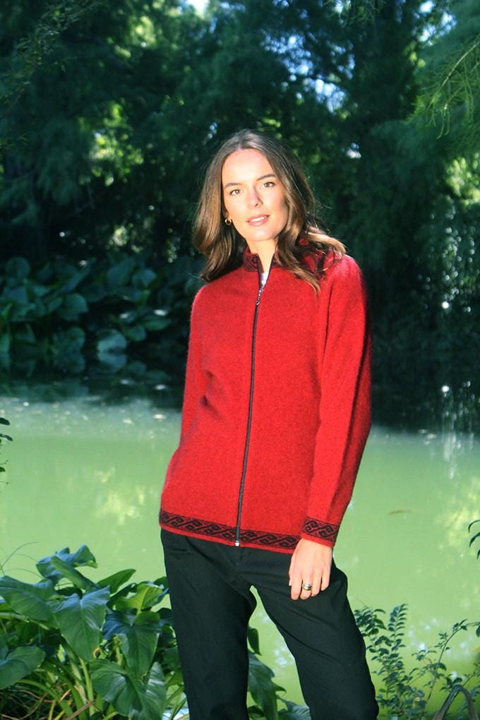 ポッサムメリノモチーフジップカーディガン - Etsy 日本