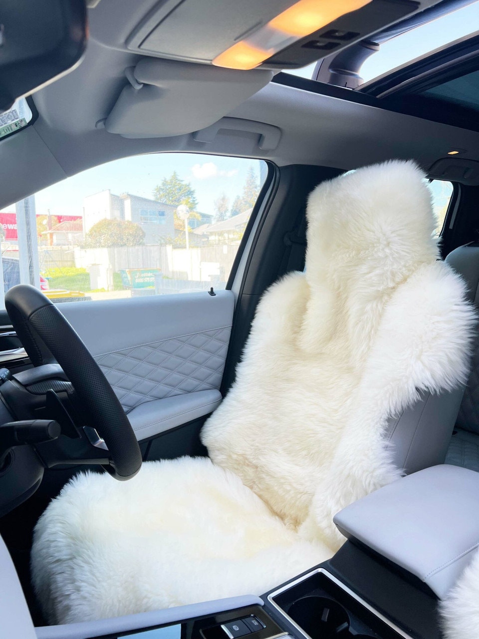 Sheepskin Car Seat Cover 45x20inch Universal Genuine Sheepskin Warm  Sheepskin Cape Genuine Sheepskin Seat Cover for Car Handmade Chair Pads 