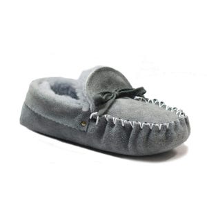 Sheepskin Lined Leather Moccasins: Soft Sole Travel Slippers