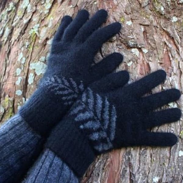 New Zealand Made Possum Merino Fern Gloves