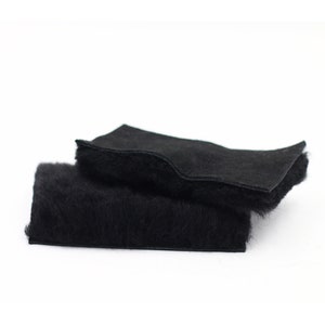 Handpicked Sheepskin Offcuts for Leathercrafting - Versatile and Sustainable Material for Crafting Projects - Black Dyed Rectangular Shapes