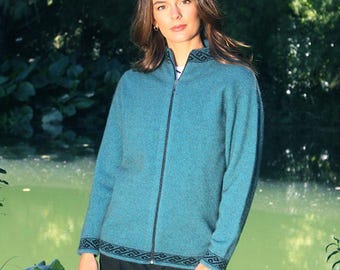 Possum Merino Motif Zip Cardigan