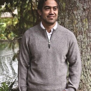 Neuseeland Made Possum Merino Rundhalsausschnitt 1/4 Reißverschluss