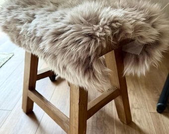 Wool Sheepskin Seat Pad: Lambskin Car Seat Cover, Travel Rug (minimum 50x45cm)