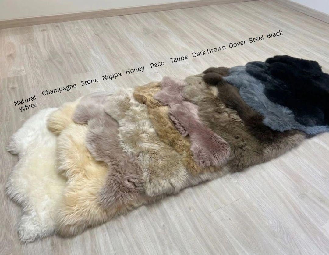 ニュージーランド産特注シープスキンラグ：円形ふわふわラグ - Etsy 日本