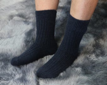 Calcetines acanalados de merino Possum fabricados en Nueva Zelanda