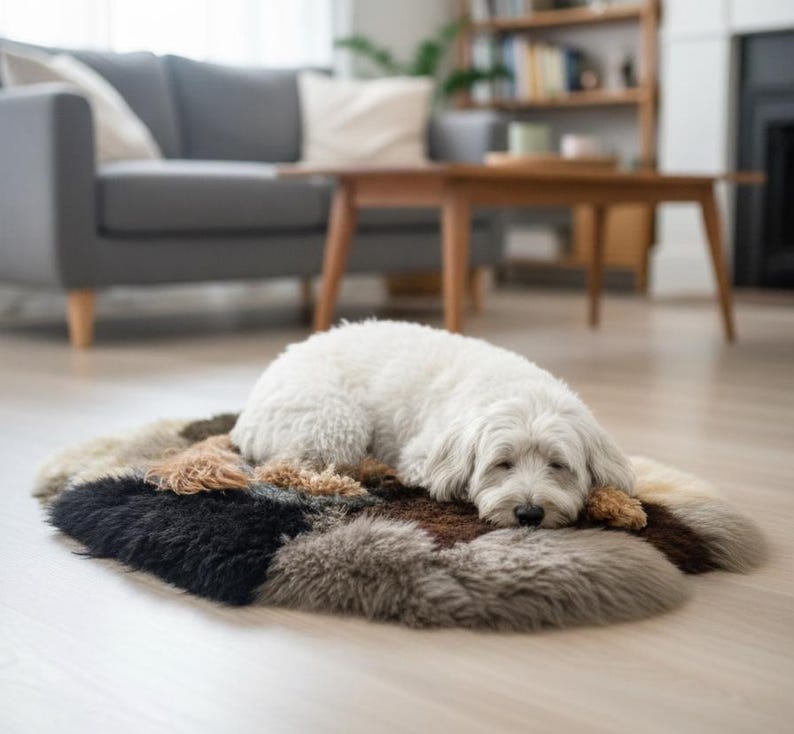 Oval Sheepskin Pet bed