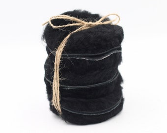 Round Sheepskin Pieces for Arts & Crafts Decor