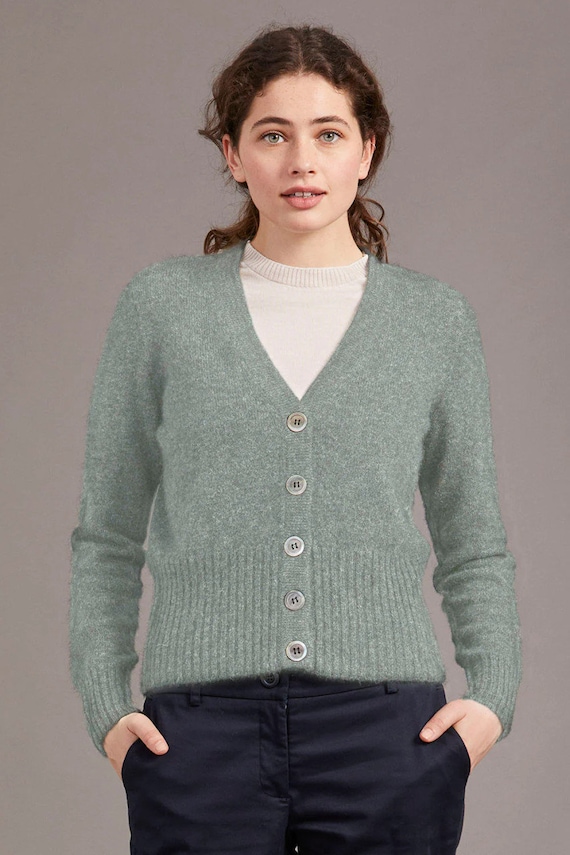 Possum Merino Rib Cardigan Etsy UK