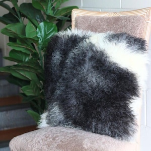 Luxury Rare Natural Grey Sheepskin Cushions