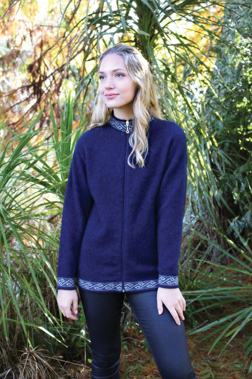 ポッサムメリノモチーフジップカーディガン - Etsy 日本