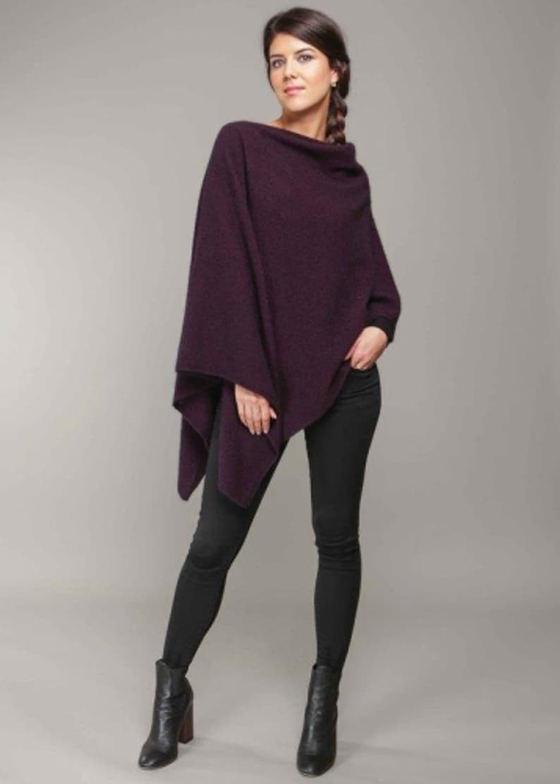 Neuseeland Made Possum Merino Zwei-Wege-Poncho Bild 5