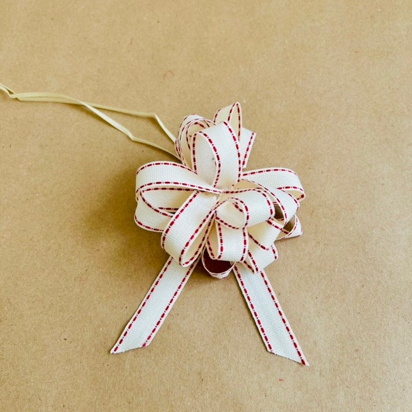 Natural Cotton Pull Bow, Sustainable Gift packaging, Pull Bow, reusable bows for presents
