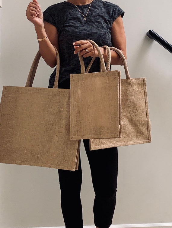 Large Burlap Tote Bag Reusable Gift Bag Beach Tote Bag