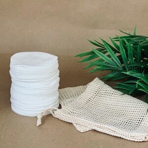 30 Reusable facial Rounds, 100% Bamboo, Zero Waste Makeup Remover Pads with laundry bag, Sustainable Mother&#39;s Day gift, Bridesmaid Gift