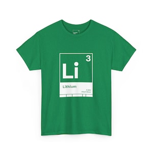 Lithium Emission Spectrum Cotton Shirt - Periodic Table Chemistry Tee Science Gift for Chemists Physicists - Unisex STEM T-Shirt
