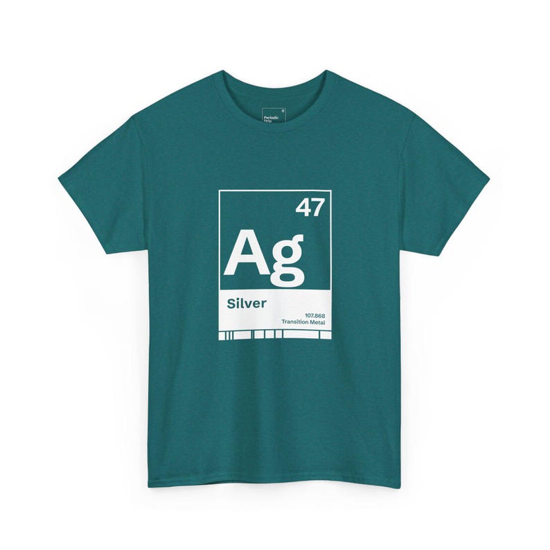 Silver Periodic Table Cotton Shirt – With Emission Spectrum STEM Tee ...