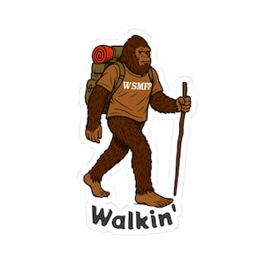 Bigfoot "Walkin" WSP-dekalklistermärke Vandringsklistermärken, Utbredda panikgåvor, Utbredd panikinspirerad dekal, Laptopklistermärken