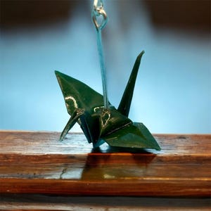 Resin Origami Crane Earrings: Handmade Japanese Paper Jewelry