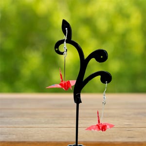 Resin Origami Crane Earrings: Handmade Japanese Paper Jewelry