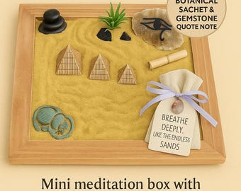 Zen Garden Desert Escape – Miniature Pyramids Meditation Decor-Ancient Egypt.