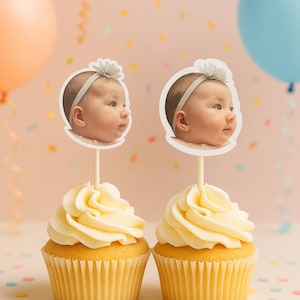 Personalized Photo/text full body or face Straws - cupcake toppers- photo stickers -confetti - Birthdays, baby shower- Bridal shower, party.