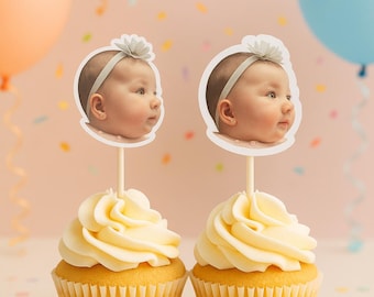 Personalized Photo Straws, Cupcake Toppers, Stickers - Custom Party Decor