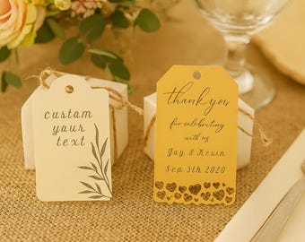 Custom favor Tags: Bridal shower, wedding, Bachelorette, Cutout Shapes, 2 layers