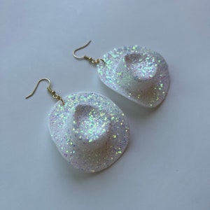 Glitter Cowgirl Hat Earrings