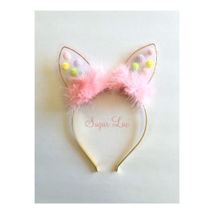 Easter Bunny Ears in Pink - Easter Bunny Headband - Furry Easter Bunny Ears - Easter Bunny Girl/Boy - Easter Bunny Costume - Pink Bunny Ears