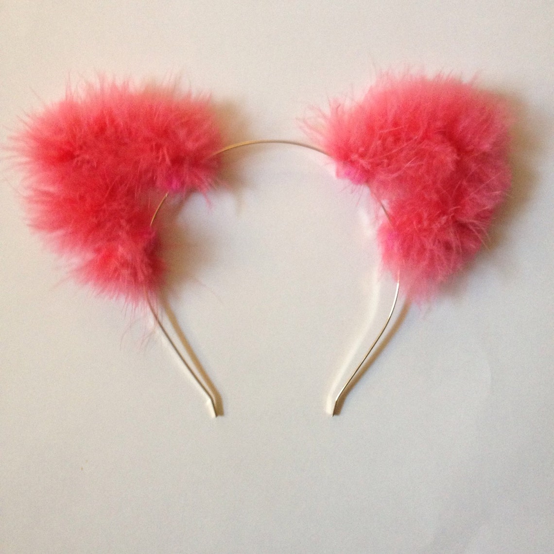 Fuzzy Pink Cat Ears Etsy
