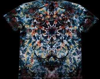 Large mandala/spine reverse ice dye