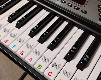 Removable Piano Keyboard Stickers for Beginners | Colorful Note Labels for 88/76/61/54/49 Keys | Easy Learning Tool for Kids & Adults