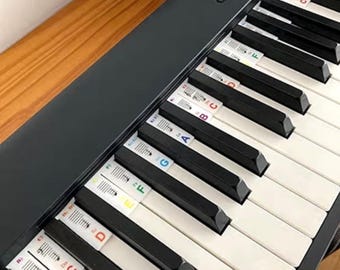Colorful Silicone Piano Keyboard Note Labels | Removable 88 Key Music Notes Guide | Reusable Piano Learning Tool with Middle C Mark