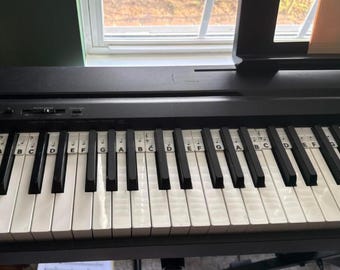 Removable Piano Keyboard Note Guide for Beginners – 88 Key Silicone Piano Notes Labels, No Sticker, Reusable with Storage Box (Black)