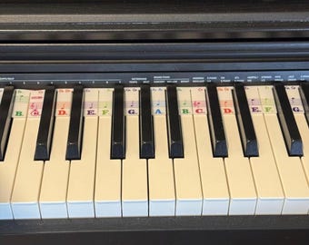 Removable Piano Key Labels for 88 76 61 54 49 37 Keys | Color Coded Silicone Note Guide with Large Bold Letters for Kids and Beginners