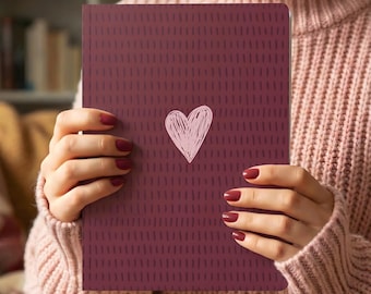 Valentijnsdag dagboek cadeau, doodle hart Valentijnsdag gevoerd notitieboekje, romantisch cadeau voor haar voor liefdesbriefjes en herinneringen, Galentines-cadeau