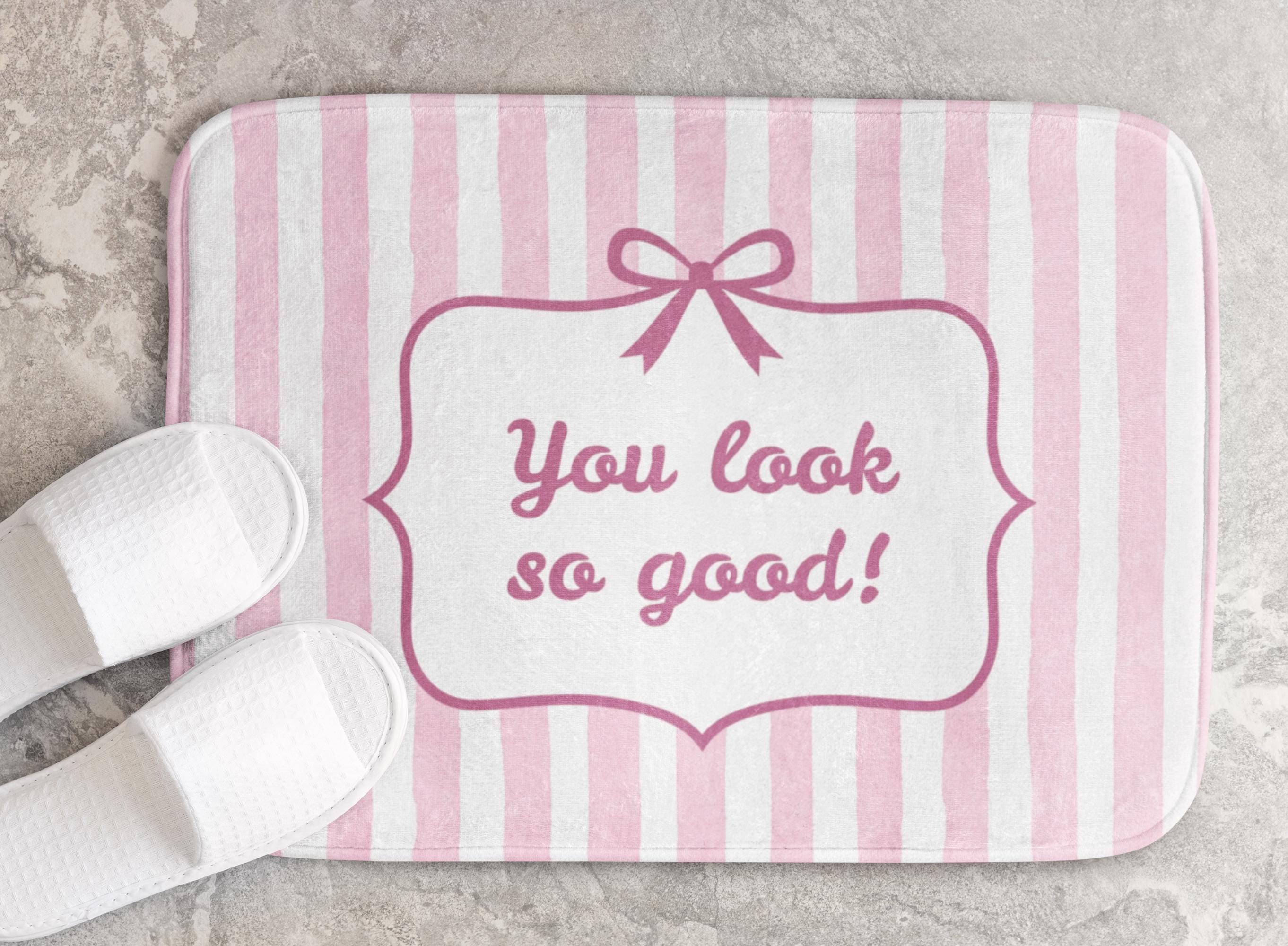 You Look Good Badmat Roze Grappige Badkamer Tapijten Vloer Tapijt Bad Mat Water Absorberende Antislip Indoor Deurmat (51 × 40 cm You Look Good Badmat Roze Grappige Badkamer Tapijten Vloer Tapijt Bad Mat Water Absorberende Antislip Indoor Deurmat (51 × 40 cm