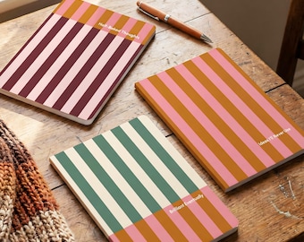 Creative Journals set van 3 of één notitieboek | Halfbakken gedachten, ideeën die ik nooit zal gebruiken, uiteindelijk briljant | Bureaujournalen met opvallende strepen
